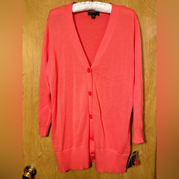 NWT AB Studio coral button down cardigan size extra large - Picture 2 of 7